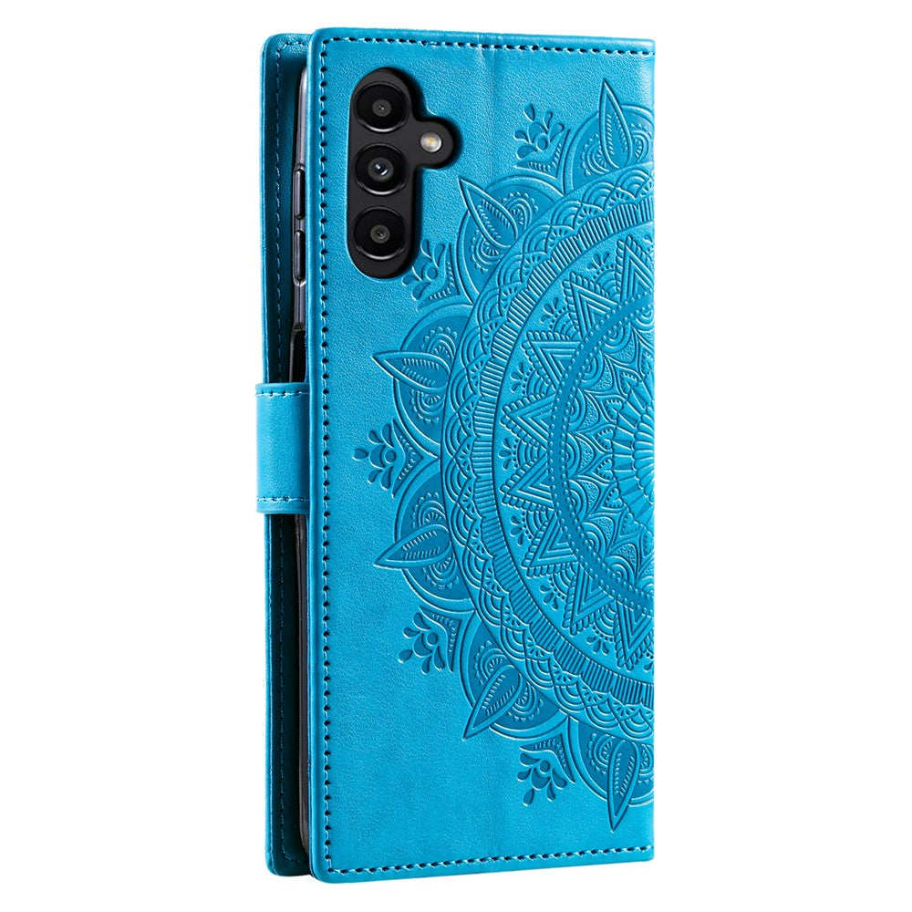 Til Samsung Galaxy A35 5G Pung Etui Mandala Mønster Blomst PU Læder Telefoncover