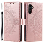 Til Samsung Galaxy A35 5G Pung Etui Mandala Mønster Blomst PU Læder Telefoncover