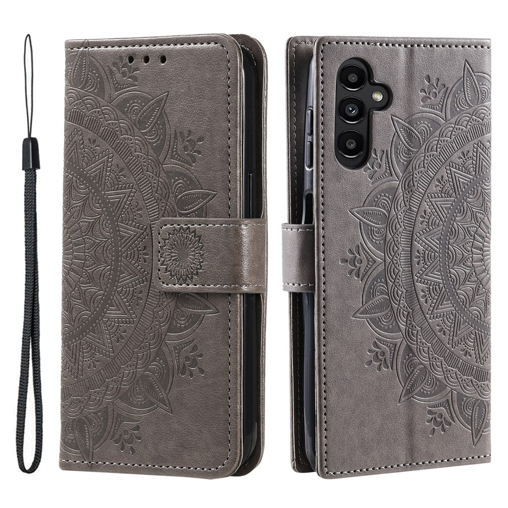 Til Samsung Galaxy A35 5G Pung Etui Mandala Mønster Blomst PU Læder Telefoncover