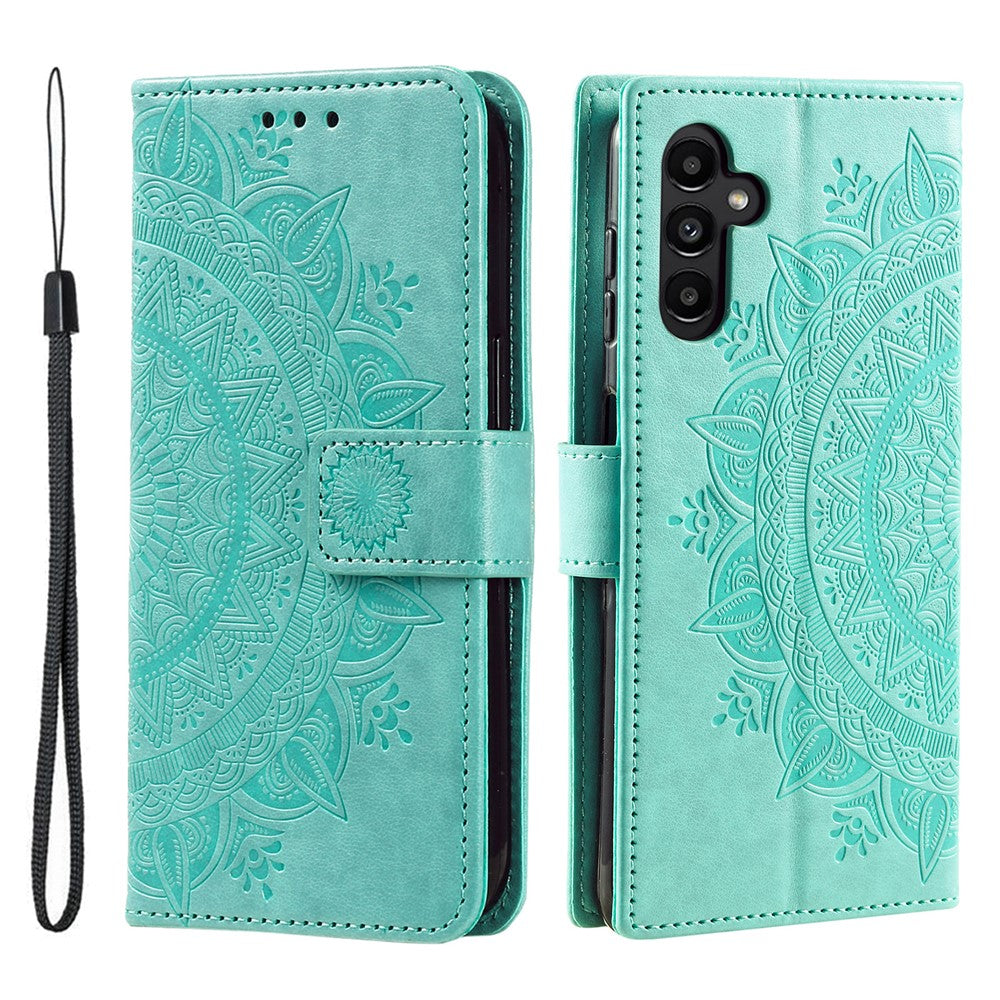 Til Samsung Galaxy A35 5G Pung Etui Mandala Mønster Blomst PU Læder Telefoncover
