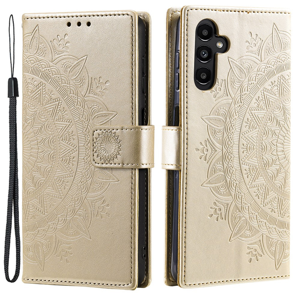 Til Samsung Galaxy A35 5G Pung Etui Mandala Mønster Blomst PU Læder Telefoncover