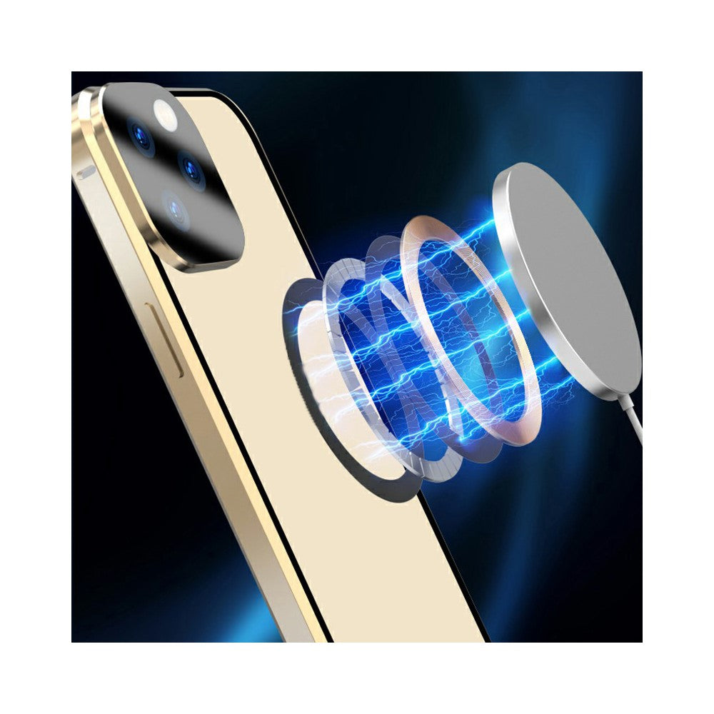 Case for iPhone 13 Pro Max Tempered Glass+Magnetic Adsorption Metal Phone Cover with Safety Lock