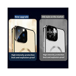 Case for iPhone 13 Pro Max Tempered Glass+Magnetic Adsorption Metal Phone Cover with Safety Lock
