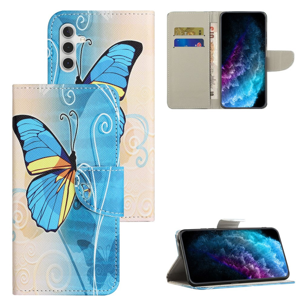 Samsung Galaxy A55 5G Magnetiskt mobilskal Mönsterdesign Folio Läderfodral