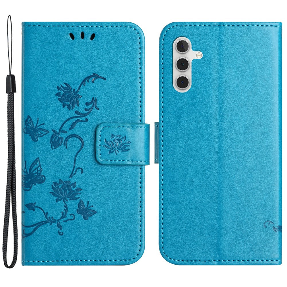 Til Samsung Galaxy A55 5G Cover Personlig Tryk Sommerfugl Læder Telefoncover