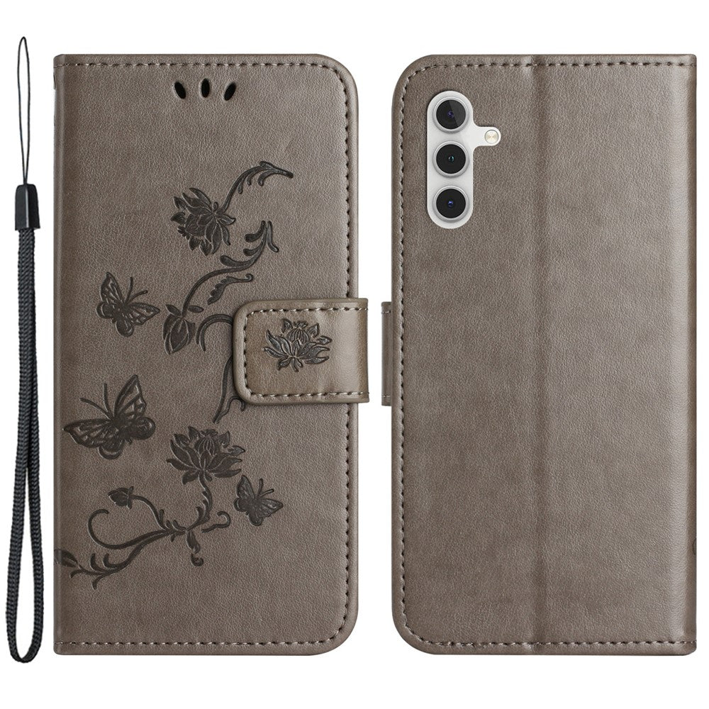 Til Samsung Galaxy A55 5G Cover Personlig Tryk Sommerfugl Læder Telefoncover