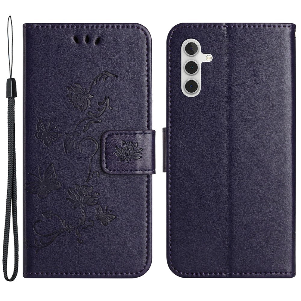 Til Samsung Galaxy A55 5G Cover Personlig Tryk Sommerfugl Læder Telefoncover