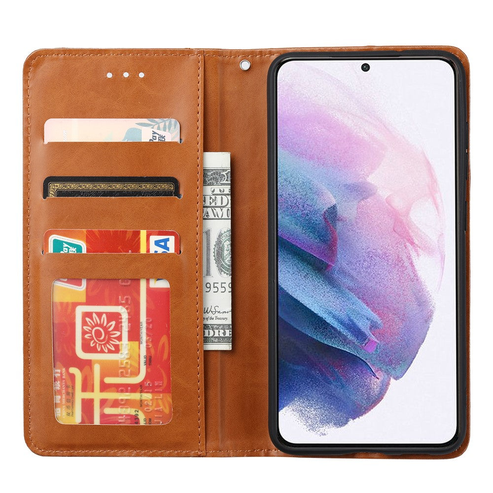 For Samsung Galaxy S24+ Cell Phone Case Magnetic Closing Flip Stand Leather Wallet Cover
