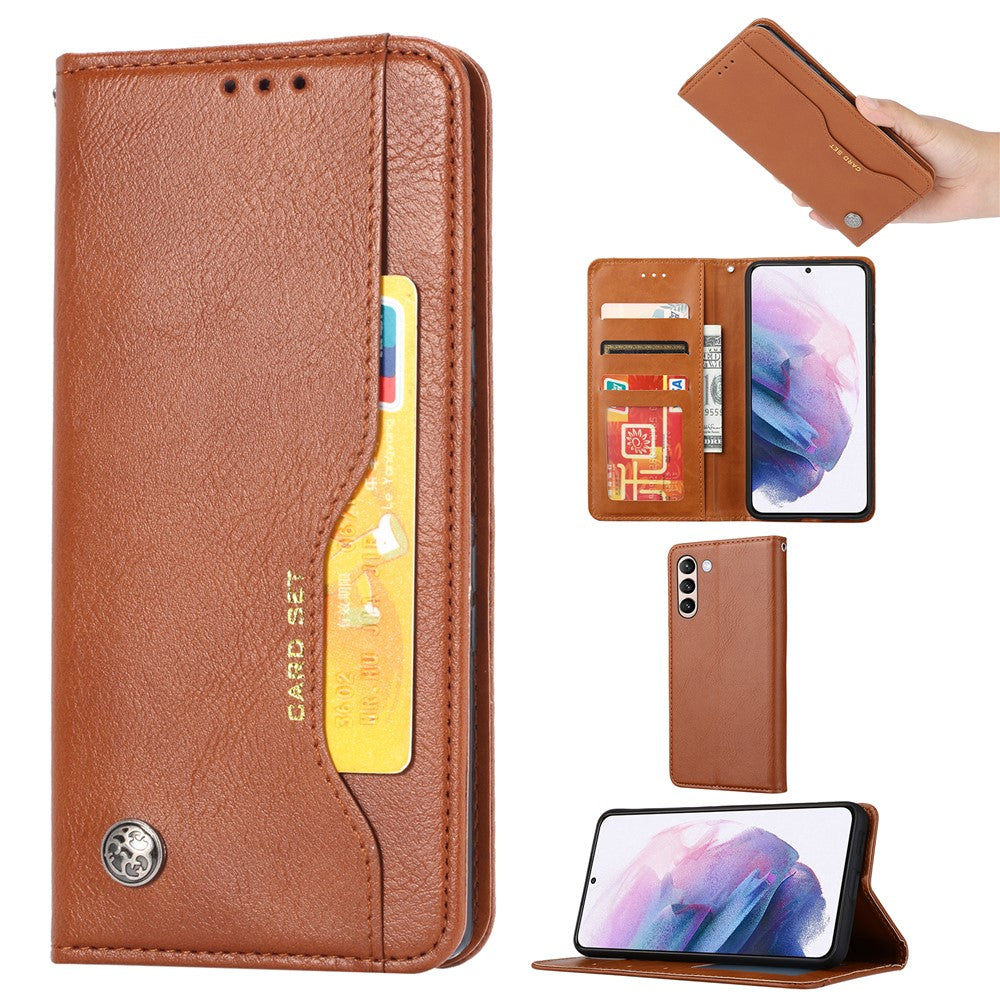 For Samsung Galaxy S24 Cell Phone Case Magnetic Closing PU Leather Wallet Cover