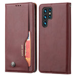 For Samsung Galaxy S24 Ultra Cell Phone Case Magnetic Closing PU Leather Stand Cover