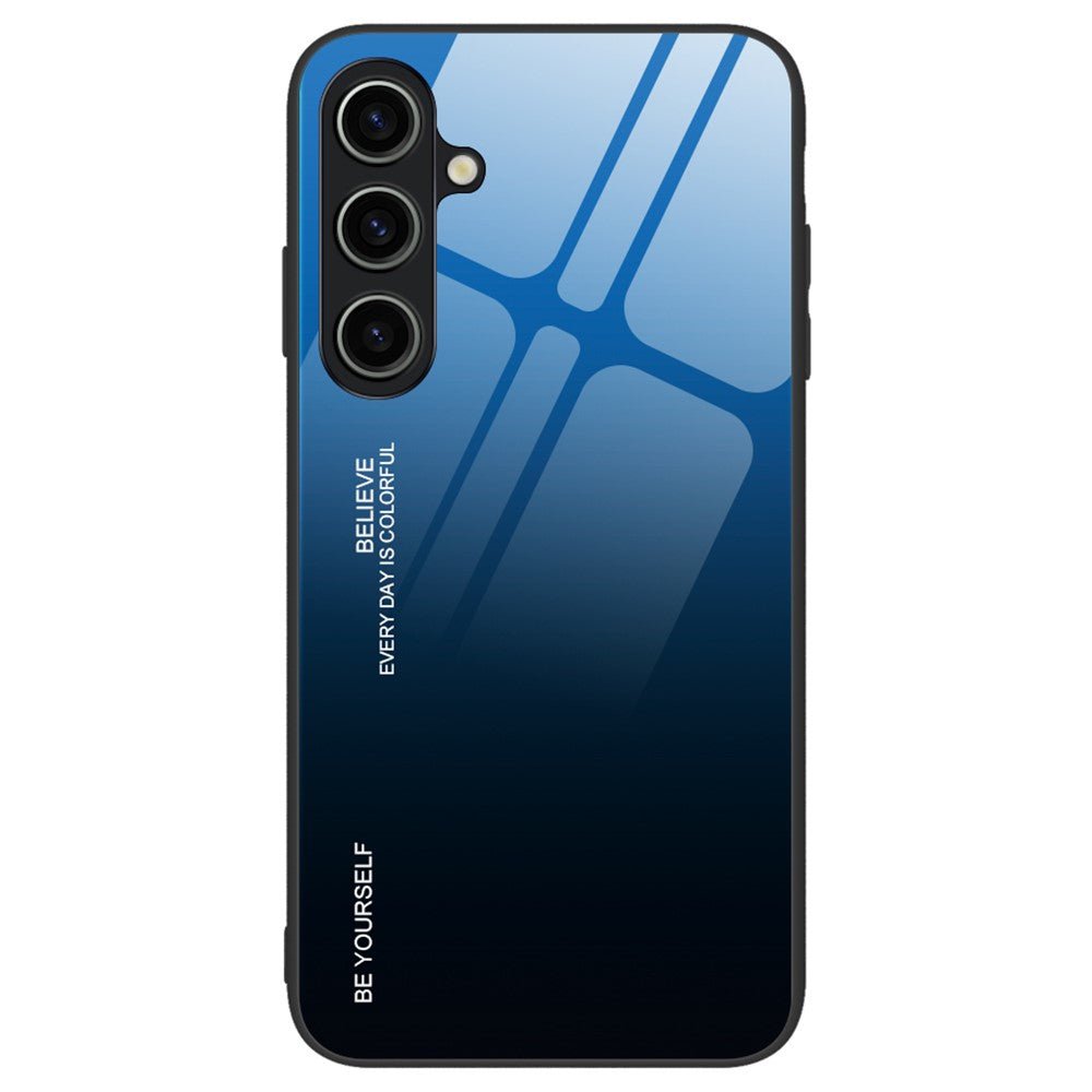 Til Samsung Galaxy A55 5G Mobiltelefonetui Gradientfarve TPU+PC+Hærdet glas bagside