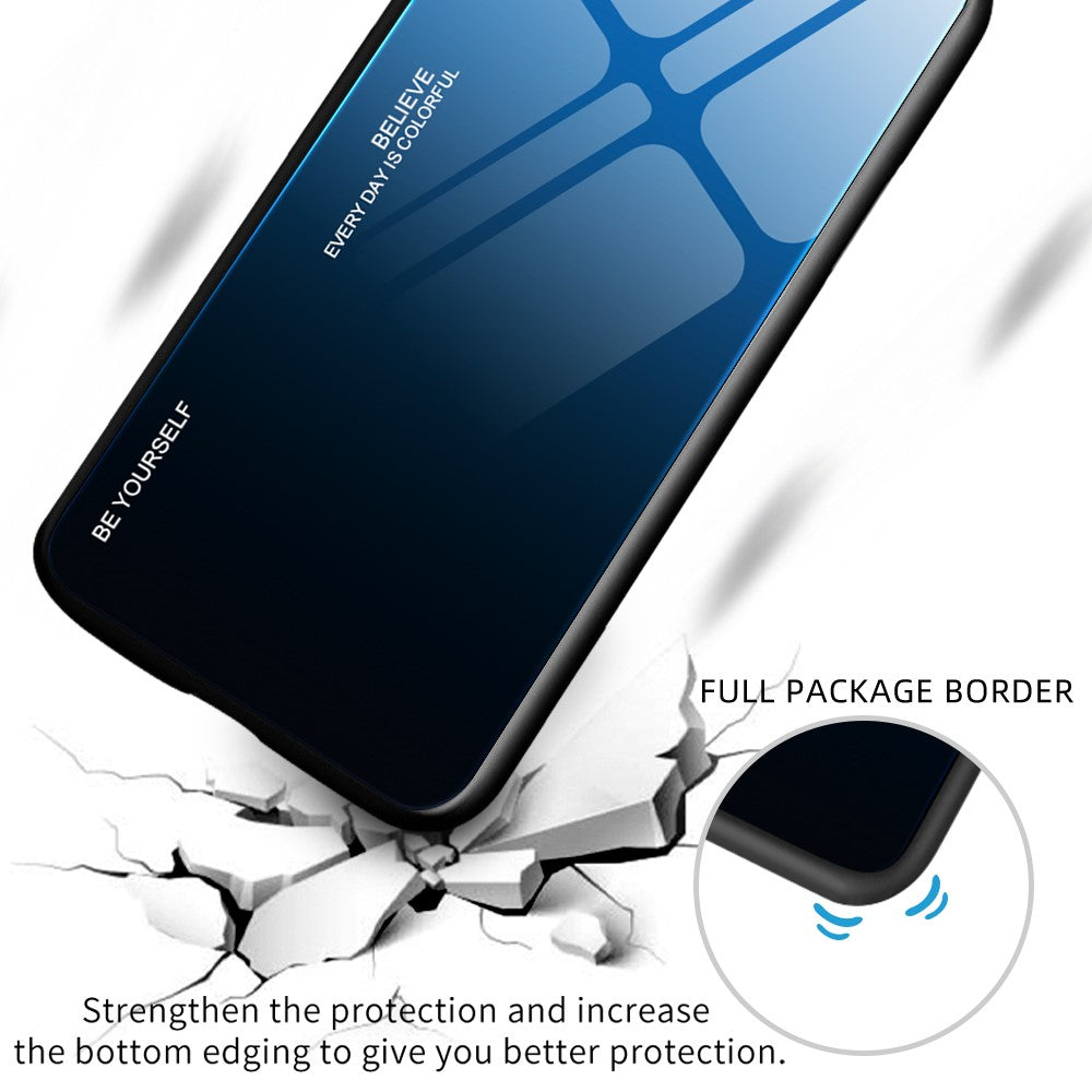 Til Samsung Galaxy A55 5G Mobiltelefonetui Gradientfarve TPU+PC+Hærdet glas bagside