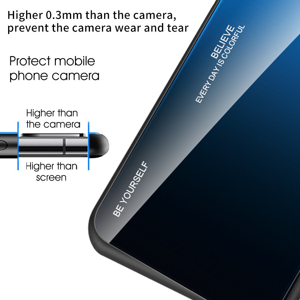 Til Samsung Galaxy A55 5G Mobiltelefonetui Gradientfarve TPU+PC+Hærdet glas bagside