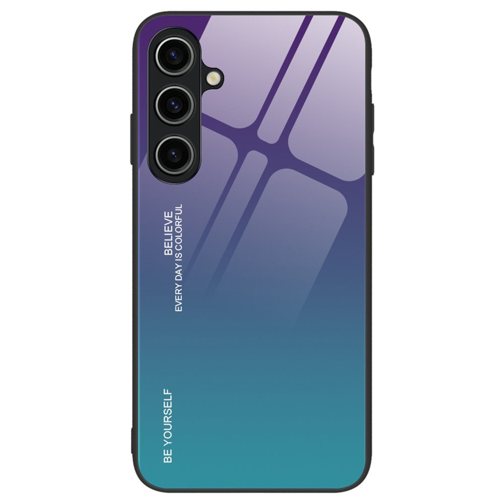 Til Samsung Galaxy A55 5G Mobiltelefonetui Gradientfarve TPU+PC+Hærdet glas bagside