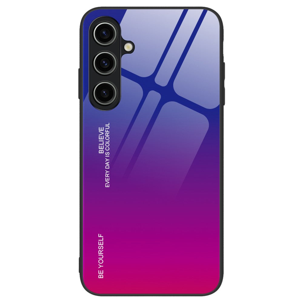 Til Samsung Galaxy A55 5G Mobiltelefonetui Gradientfarve TPU+PC+Hærdet glas bagside