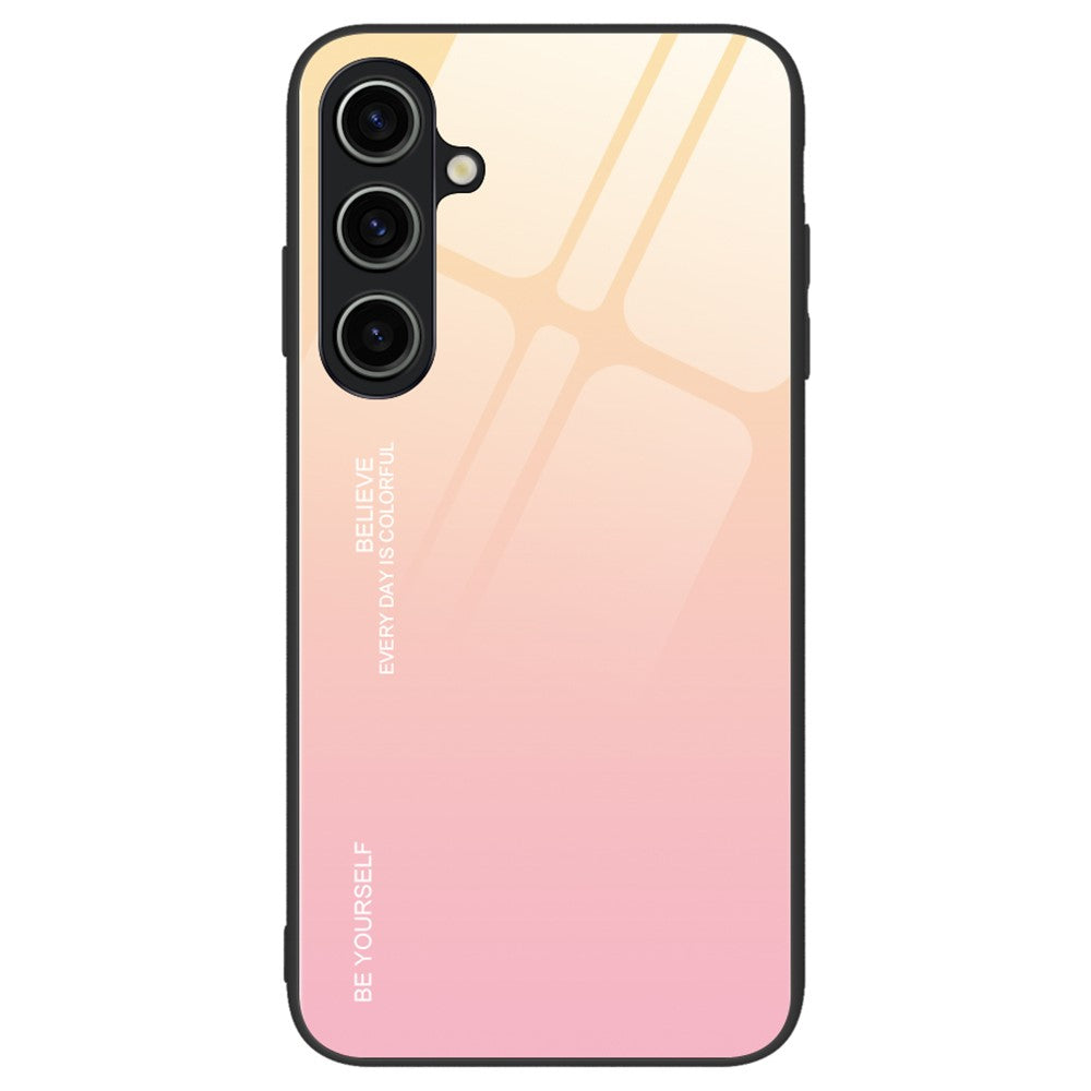 Til Samsung Galaxy A55 5G Mobiltelefonetui Gradientfarve TPU+PC+Hærdet glas bagside