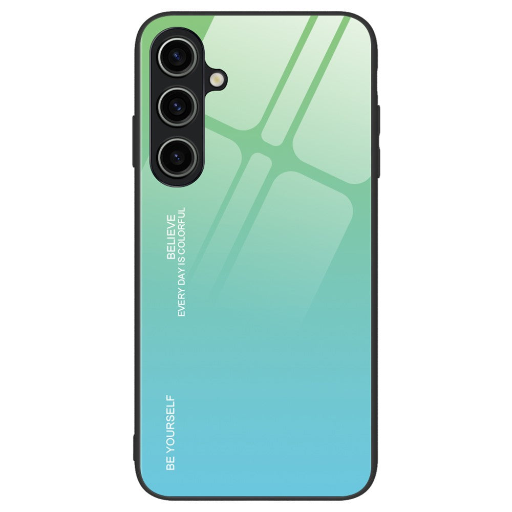 Til Samsung Galaxy A55 5G Mobiltelefonetui Gradientfarve TPU+PC+Hærdet glas bagside