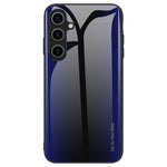 Samsung Galaxy A55 5G-skal i kolfiberstruktur med härdat glas + TPU-baksida