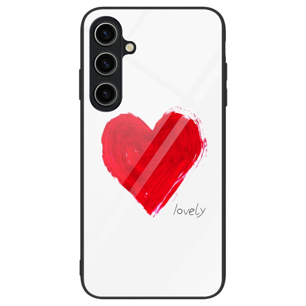 Til Samsung Galaxy A55 5G Mobiltelefoncover Stødsikkert TPU+PC+Hærdet Glas Mønstret Cover