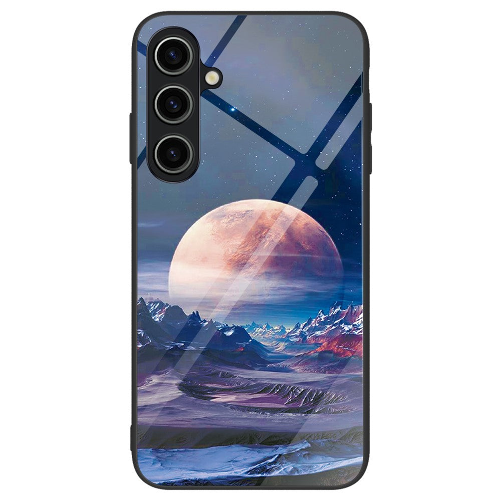Til Samsung Galaxy A55 5G Mobiltelefoncover Stødsikkert TPU+PC+Hærdet Glas Mønstret Cover