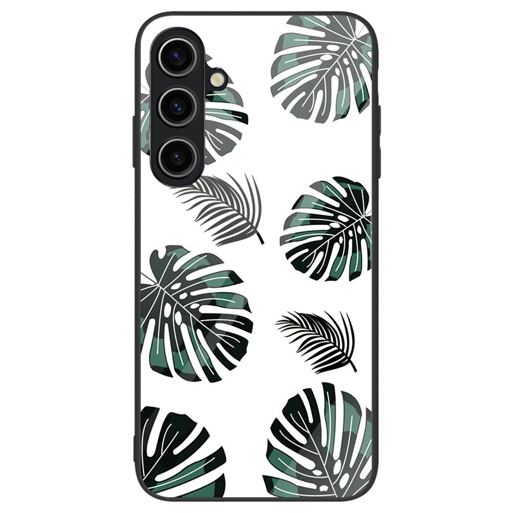 Til Samsung Galaxy A55 5G Mobiltelefoncover Stødsikkert TPU+PC+Hærdet Glas Mønstret Cover