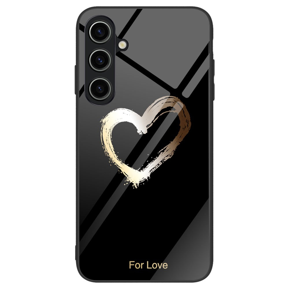 Til Samsung Galaxy A55 5G Mobiltelefoncover Stødsikkert TPU+PC+Hærdet Glas Mønstret Cover