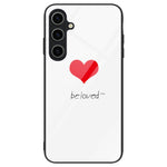 Til Samsung Galaxy A55 5G Mobiltelefoncover Stødsikkert TPU+PC+Hærdet Glas Mønstret Cover