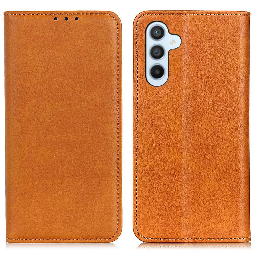 Til Samsung Galaxy A55 5G Splitlæder Magnetisk Telefonetui Okselæder Tekstur Pung Cover