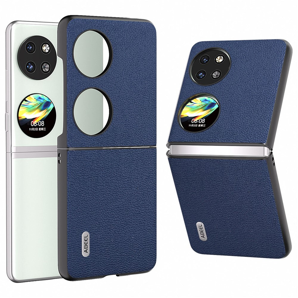 ABEEL För Huawei Pocket 2 mobilskal Äkta Koläder Flipfodral Design