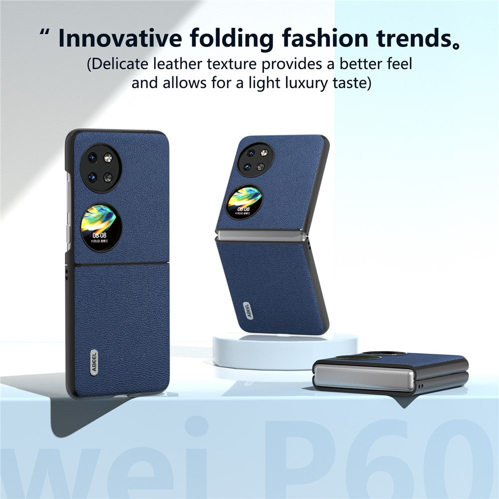 ABEEL För Huawei Pocket 2 mobilskal Äkta Koläder Flipfodral Design
