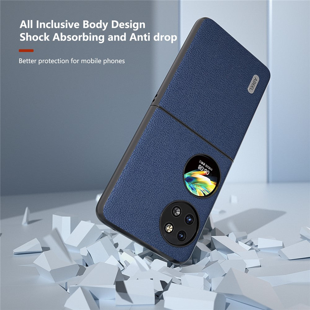 ABEEL För Huawei Pocket 2 mobilskal Äkta Koläder Flipfodral Design