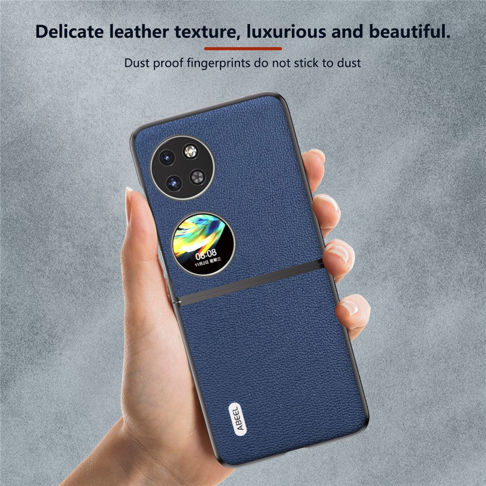 ABEEL För Huawei Pocket 2 mobilskal Äkta Koläder Flipfodral Design