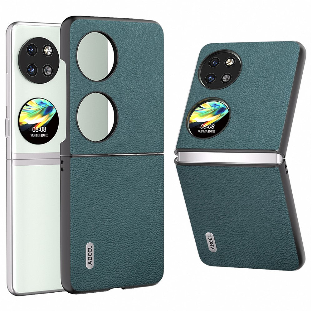 ABEEL För Huawei Pocket 2 mobilskal Äkta Koläder Flipfodral Design