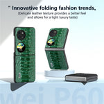 ABEEL For Huawei Pocket 2 Genuine Cow Leather Case Crocodile Texture Cover
