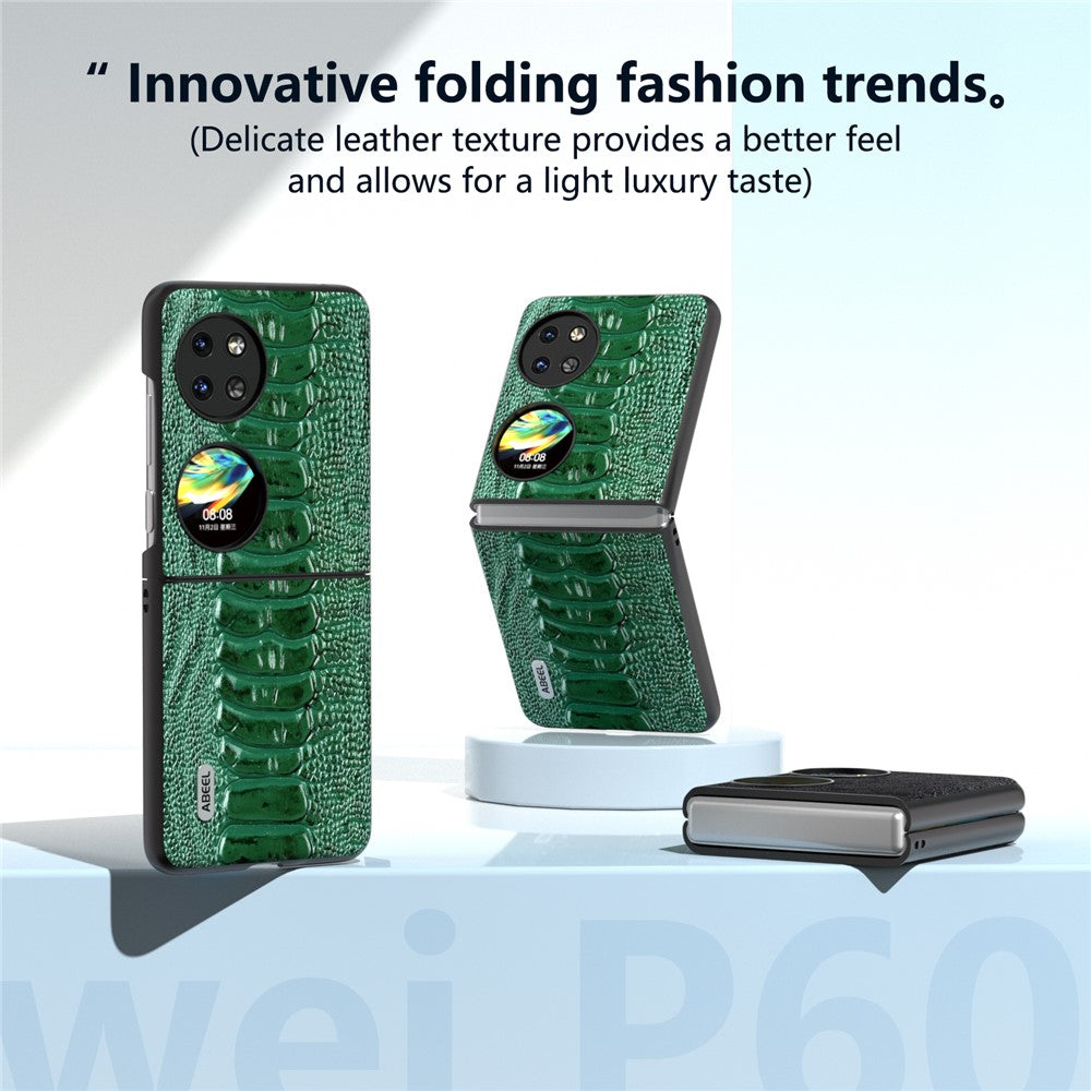 ABEEL For Huawei Pocket 2 Genuine Cow Leather Case Crocodile Texture Cover
