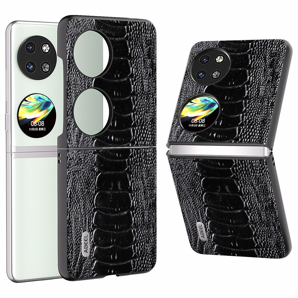ABEEL For Huawei Pocket 2 Genuine Cow Leather Case Crocodile Texture Cover