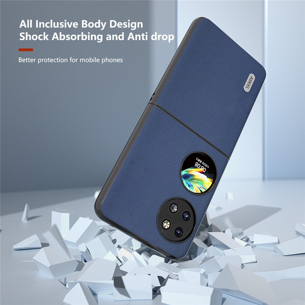 ABEEL For Huawei Pocket 2 Back Case Genuine Cow Leather Nappa Texture Cover