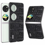 ABEEL For Huawei Pocket 2 Case Genuine Cow Leather+PC Canopy Texture Phone Cover
