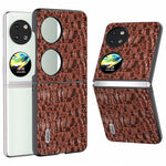 ABEEL For Huawei Pocket 2 Case Genuine Cow Leather+PC Canopy Texture Phone Cover