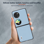 ABEEL For Huawei Pocket 2 Case Genuine Cow Leather+PC Waves Texture Phone Cover