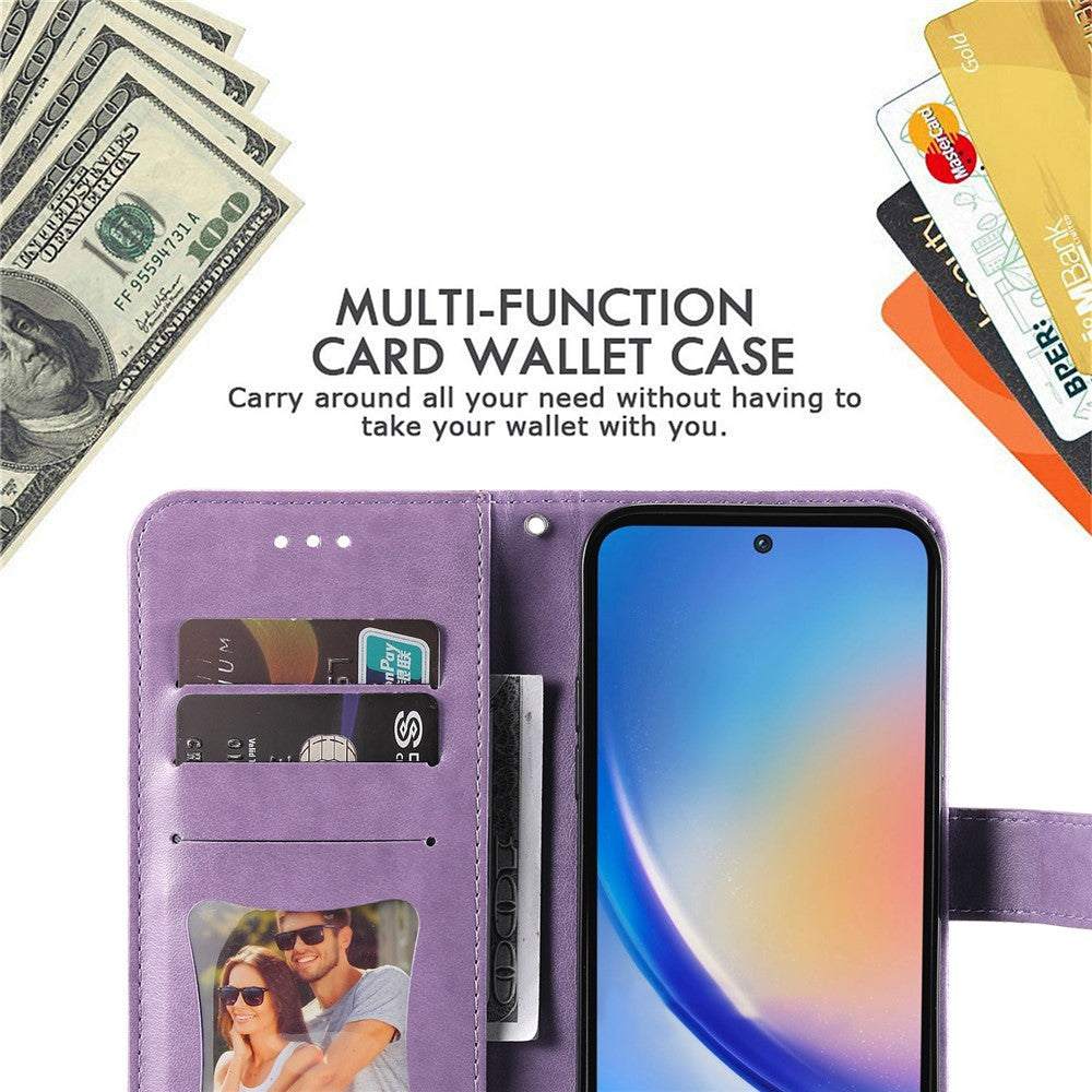 For Samsung Galaxy A35 5G Case Floral Pattern PU Leather Wallet Stand Phone Cover