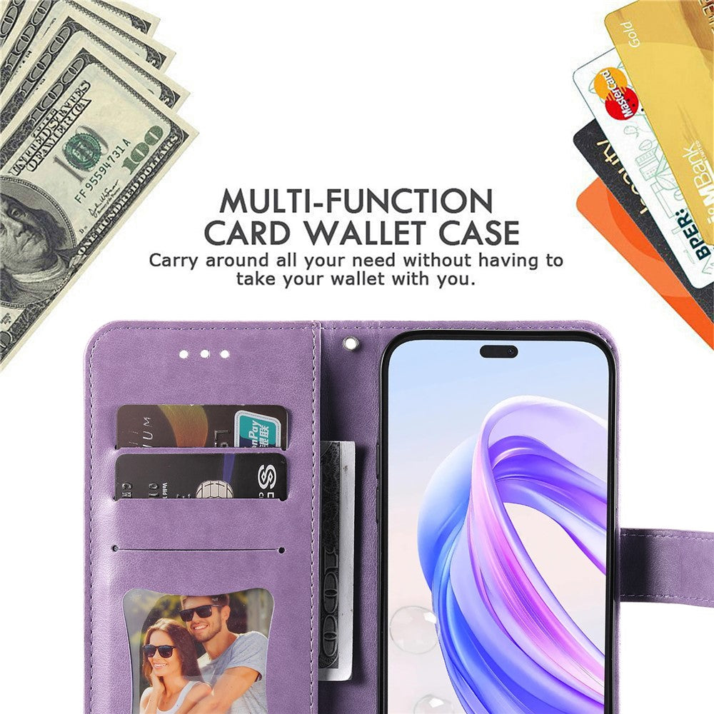 For Honor X50i+ 5G Case Floral Pattern PU Leather Wallet Stand Phone Cover