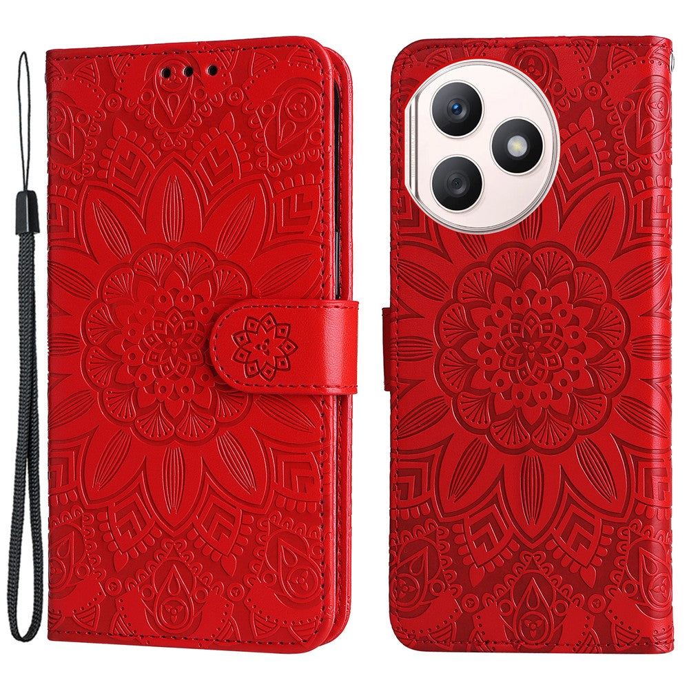 For Honor X50i+ 5G Case Imprinted Sunflower Wallet PU Leather Shell Phone Cover