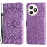 For Honor X50i+ 5G Case Imprinted Sunflower Wallet PU Leather Shell Phone Cover