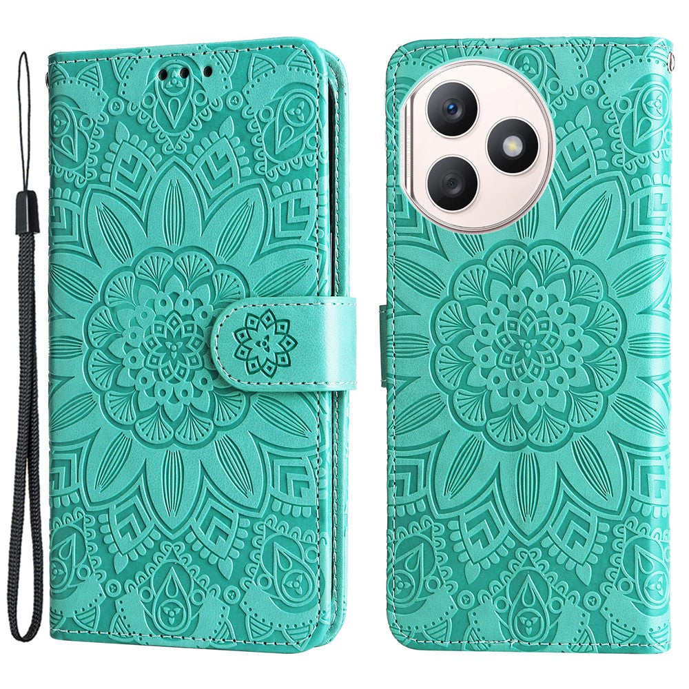 For Honor X50i+ 5G Case Imprinted Sunflower Wallet PU Leather Shell Phone Cover