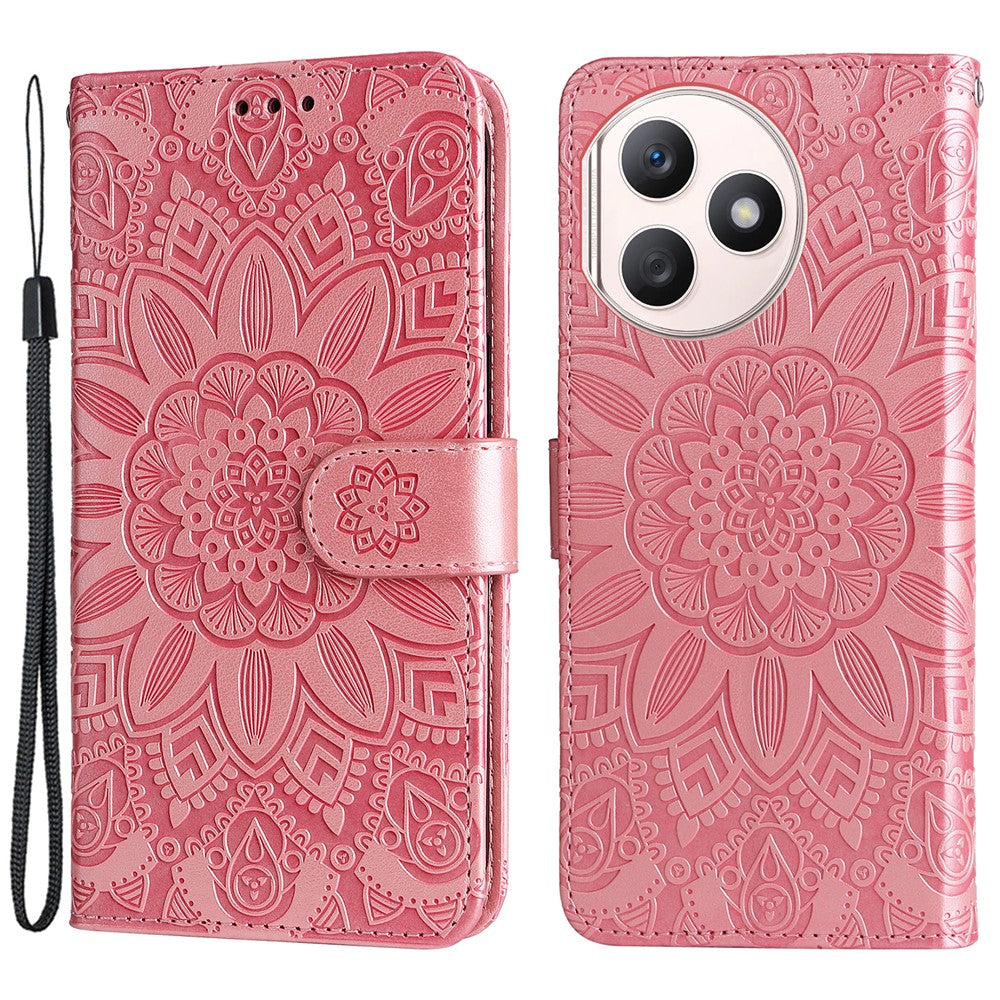 For Honor X50i+ 5G Case Imprinted Sunflower Wallet PU Leather Shell Phone Cover