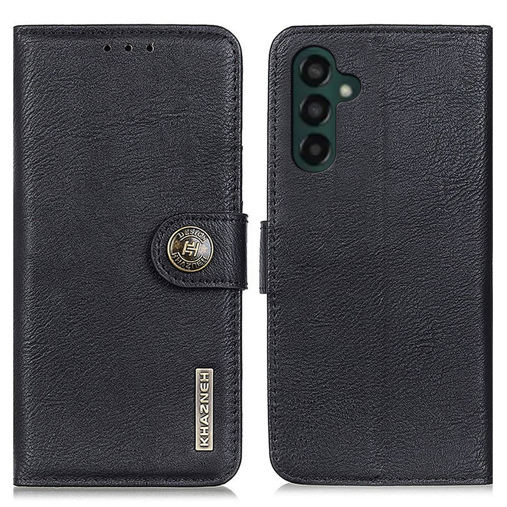 KHAZNEH Cowhide Texture Case for Samsung Galaxy A55 5G PU Leather Protective Cover Wallet