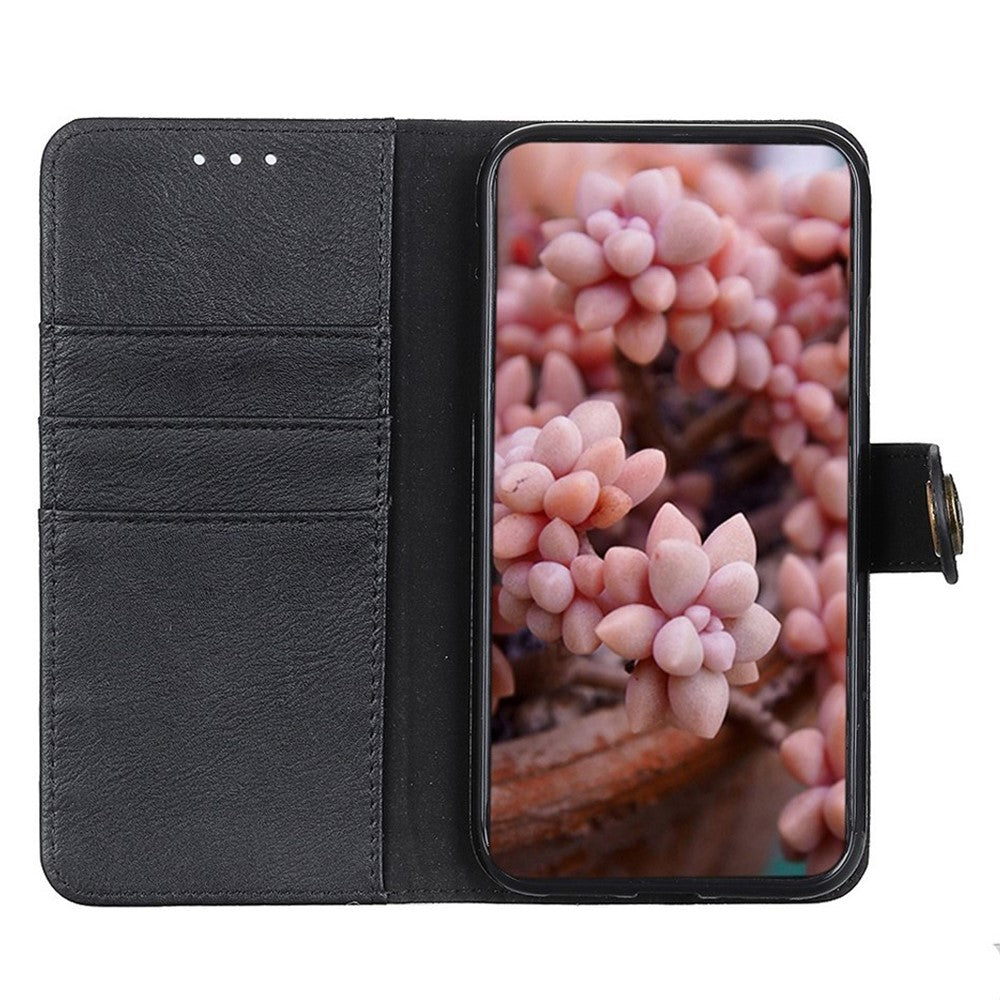 KHAZNEH Cowhide Texture Case for Samsung Galaxy A55 5G PU Leather Protective Cover Wallet