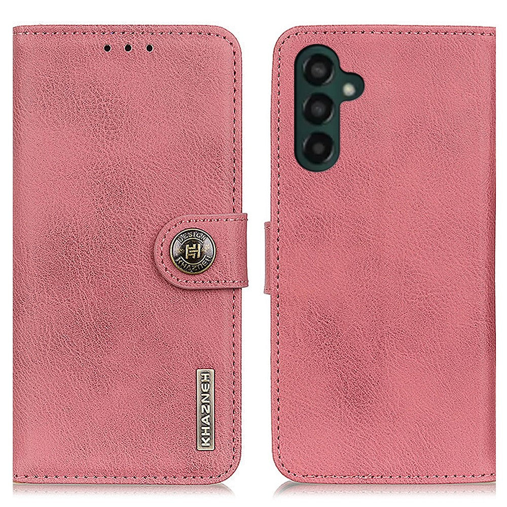KHAZNEH Cowhide Texture Case for Samsung Galaxy A55 5G PU Leather Protective Cover Wallet