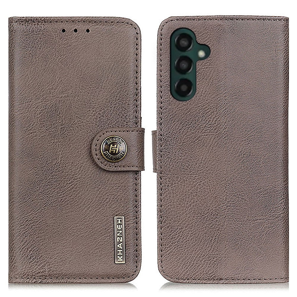 KHAZNEH Cowhide Texture Case for Samsung Galaxy A55 5G PU Leather Protective Cover Wallet